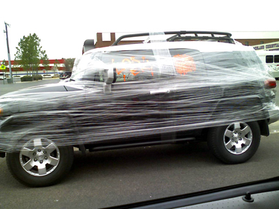 Saran Wrap someone's car while they are out of town... ass.